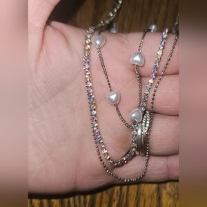 Elegant Silver Twinkle Hearts Necklace BNIB